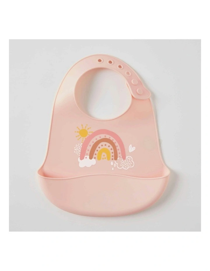 Whimsical Adjustable Soft Silicone 24cm Bib in Pink image 7
