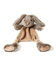 Polyester Bunny Comforter Soft Plush Sensory Toy 31cm in Mocha