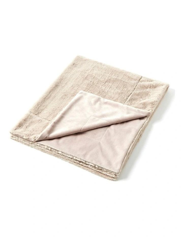 Inka Faux Fur Baby Blanket in Beige image 1