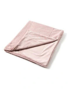 Inka Faux Fur Muslin Baby Blanket 100 cm in Mauve