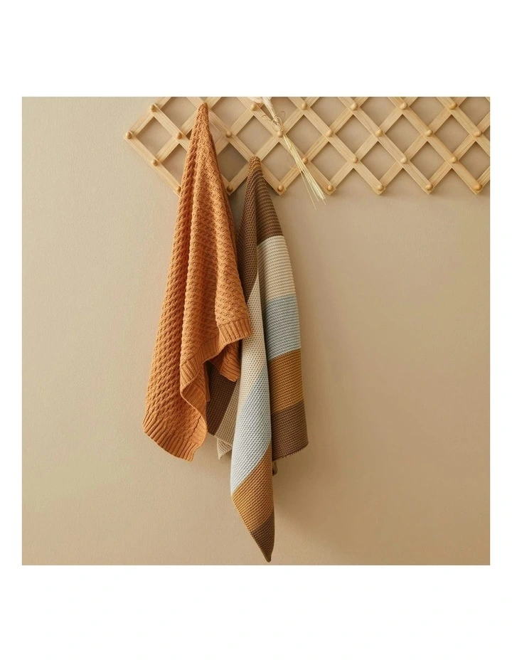 Knitted Cotton Soft Blanket 90cm in Multi image 3