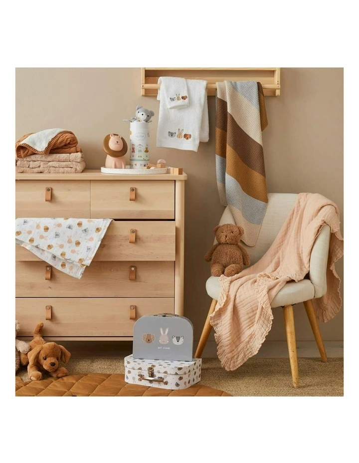 Knitted Cotton Soft Blanket 90cm in Multi image 4
