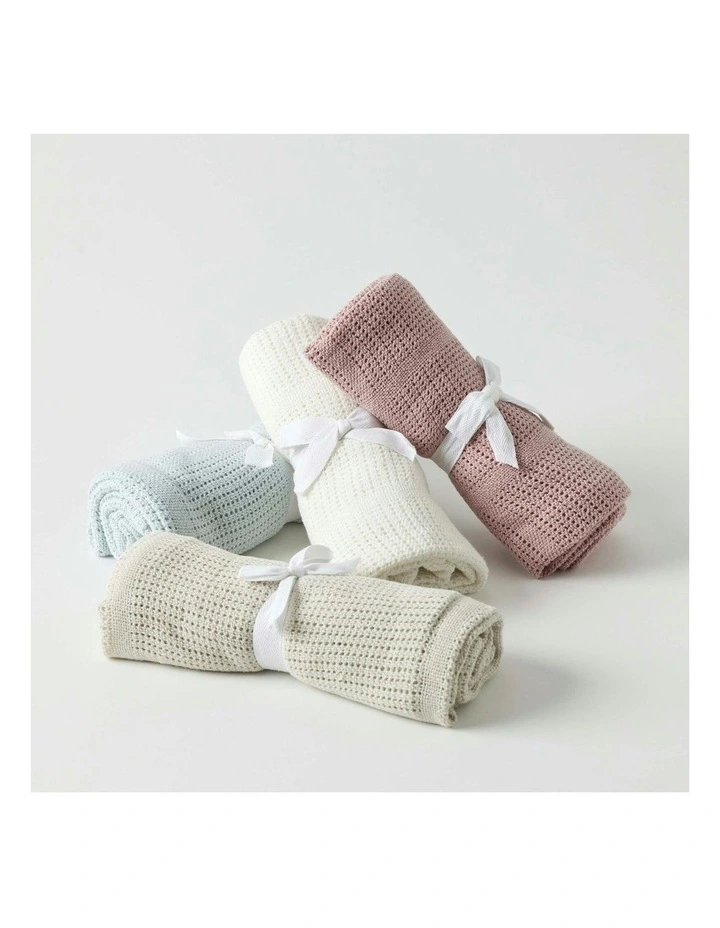 Cotton Cellular Blankets 70x90cm (0Years+) in Beige image 2