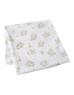 Some Bunny Loves You Muslin Wrap 120x120cm (0Years+) in White