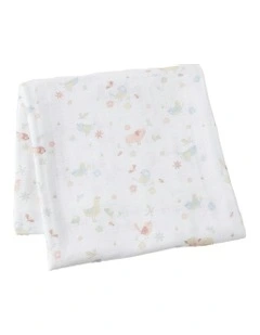 Cotton Birdy Muslin Wrap in White