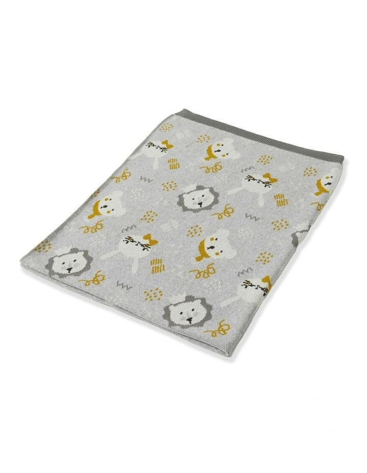 Spectacular Animals Cotton Blanket 100cm in Grey image 1