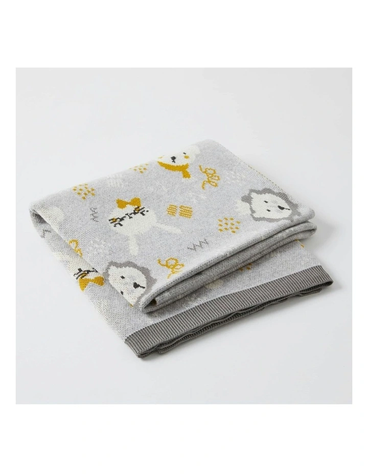 Spectacular Animals Cotton Blanket 100cm in Grey image 4