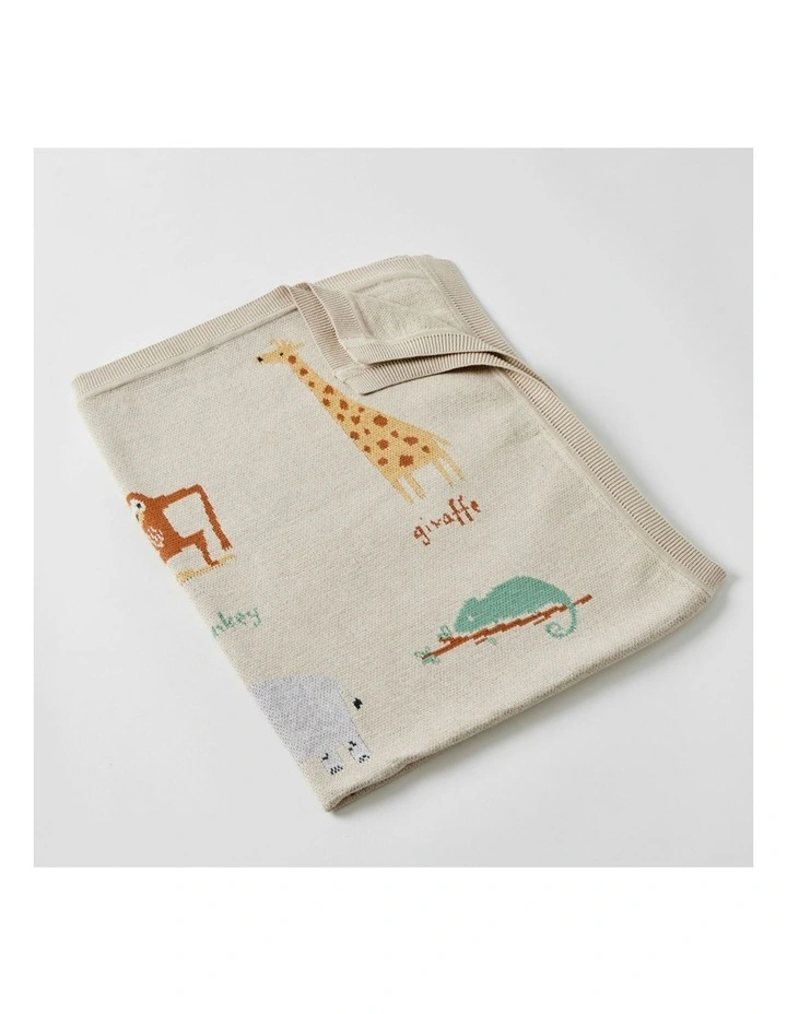 Cotton Zambezi Knitted Blanket (0Months*) 100cm in Natural image 2