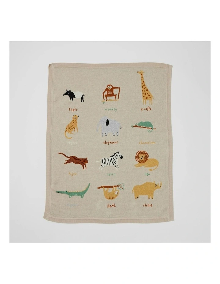 Cotton Zambezi Knitted Blanket (0Months*) 100cm in Natural image 3