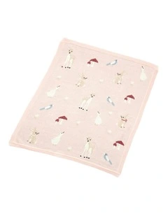 Cotton Enchanted Knitted Blanket 100cm (0Months+) in Pink