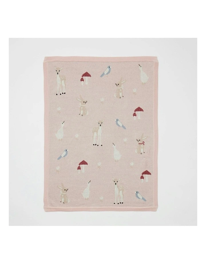 Cotton Enchanted Knitted Blanket 100cm (0Months+) in Pink image 3