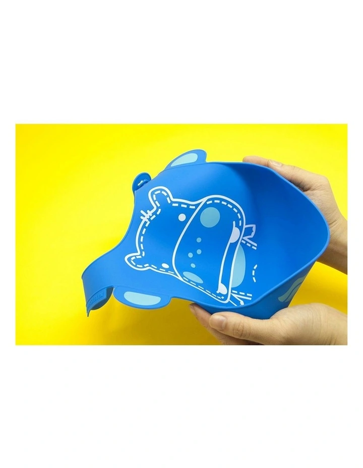Bib Lucas Hippo Soft Silicone With Crumb Catcher 6m+ in Blue image 2