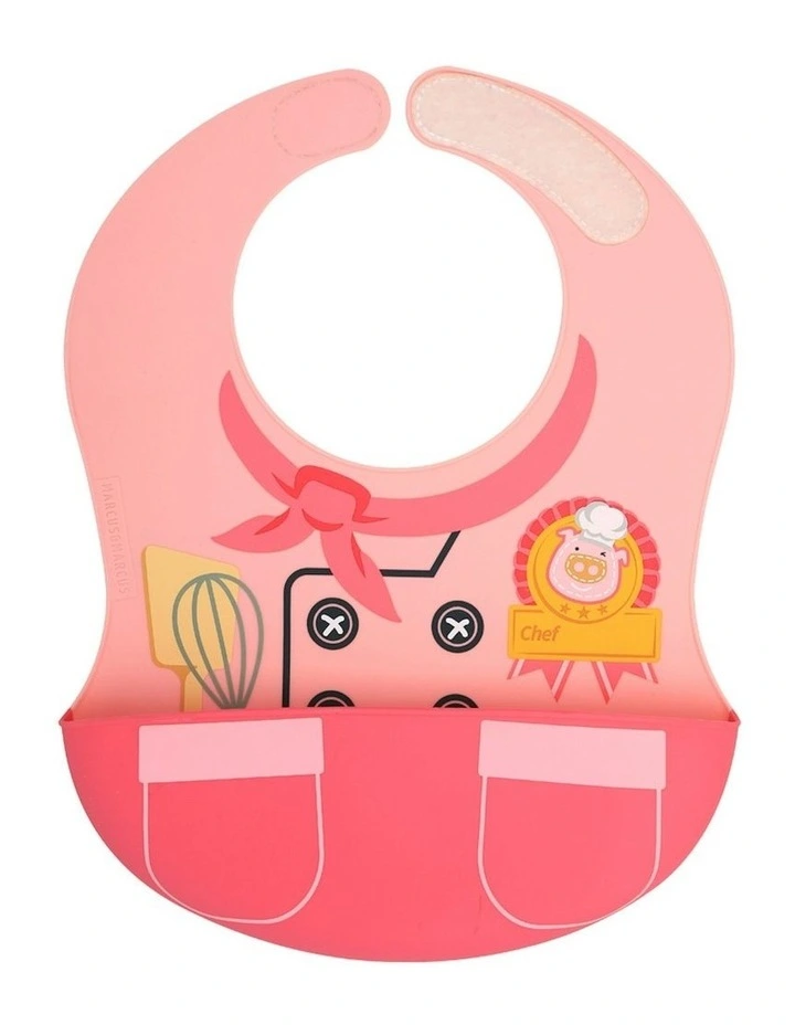 Little Chef Wide Bib Food Catcher 6m+ in Pokey Pink image 1