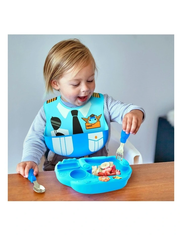 Little Chef Wide Bib Food Catcher 6m+ in Pokey Pink image 2