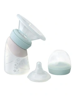 Silicone Angled Feeding Pump Bottle And Breast Pump 120ml in Green