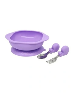 Toddler Eating Bowl Meal Time Set (18months+) 3 Pieces in Lilac