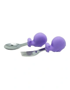 Willo Whale Palm Grasp Cutlery Spoon Set 18m in Lilac