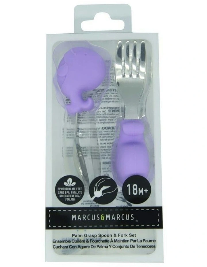 Willo Whale Palm Grasp Cutlery Spoon Set 18m in Lilac image 2