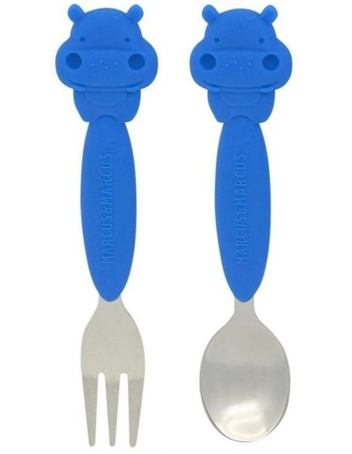 Silicone Cutlery Dinner Set (3 Years) in Blue image 1