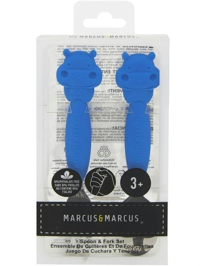 Silicone Cutlery Dinner Set (3 Years) in Blue image 2