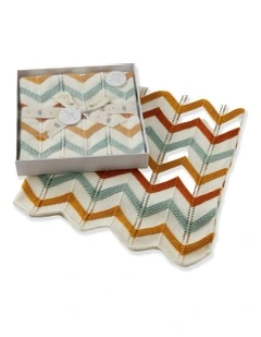 Brick Zig-Zag Knit Cotton Blanket 100cm in Multi