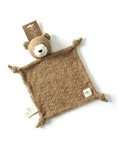 Loveable Bear Plush Comforter Newborn Toy 25x25cm in Brown