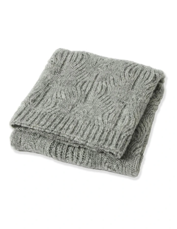 Florence Wool Blend Knit Blanket in Grey image 1