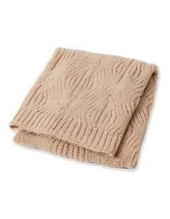 Florence Wool Blend Knit Blanket in Dusty Pink