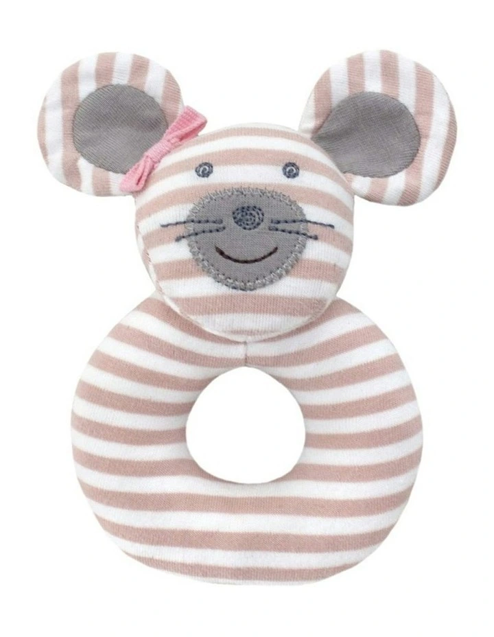 Cotton Teething Rattle Ballerina Mouse 13cm image 1