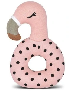 Cotton Teething Rattle Franny Flamingo 0m  13cm