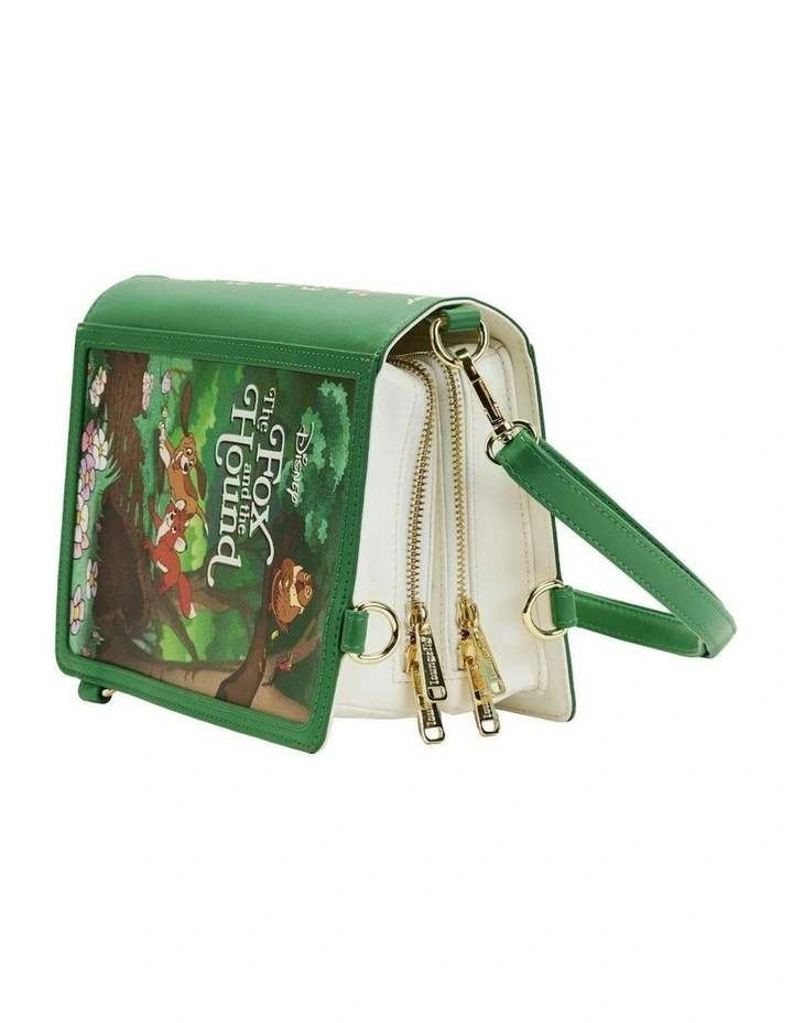Classic Book Convertible Crossbody Bag 9x6in in Green image 2