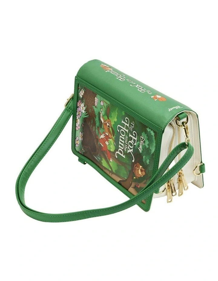Classic Book Convertible Crossbody Bag 9x6in in Green image 3