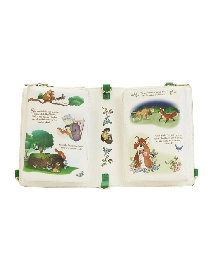 Classic Book Convertible Crossbody Bag 9x6in in Green image 7
