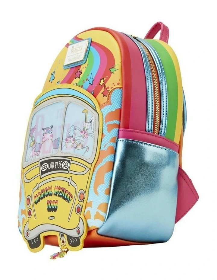 Magical Mystery Tour Bus Mini Backpack Bag 11in in Multi image 3