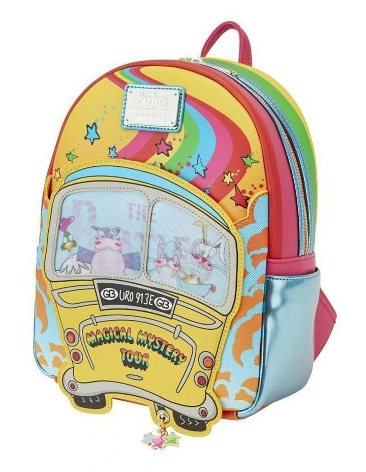 Magical Mystery Tour Bus Mini Backpack Bag 11in in Multi image 4