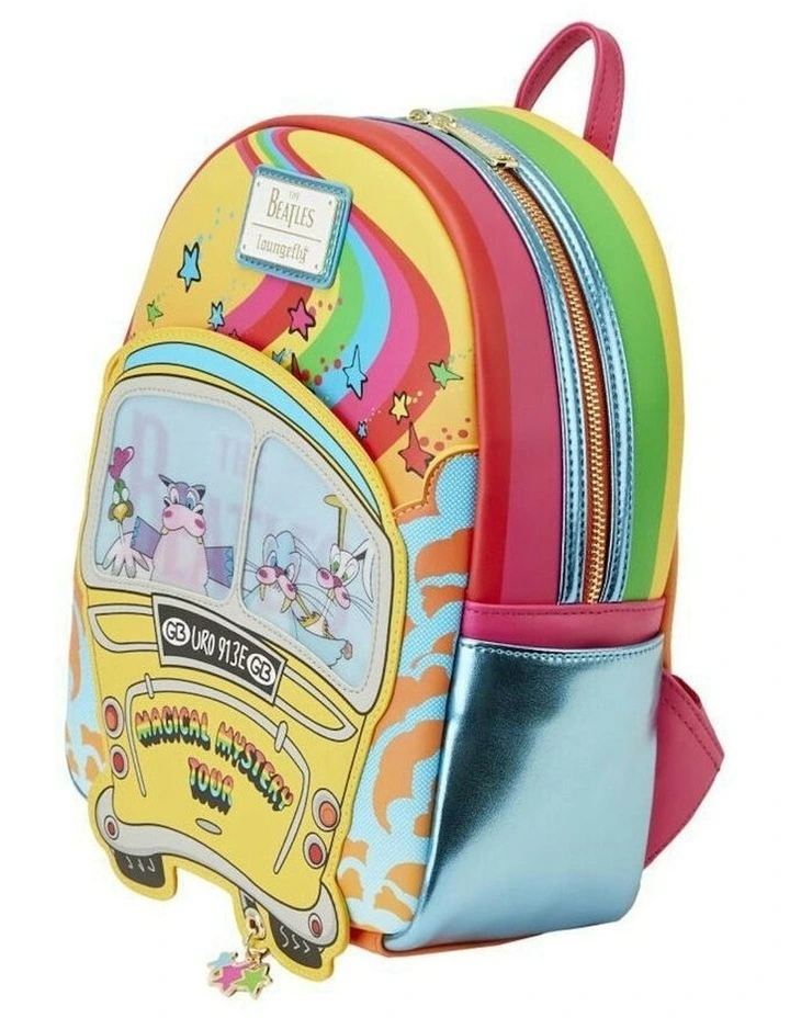 Magical Mystery Tour Bus Mini Backpack Bag 11in in Multi image 5