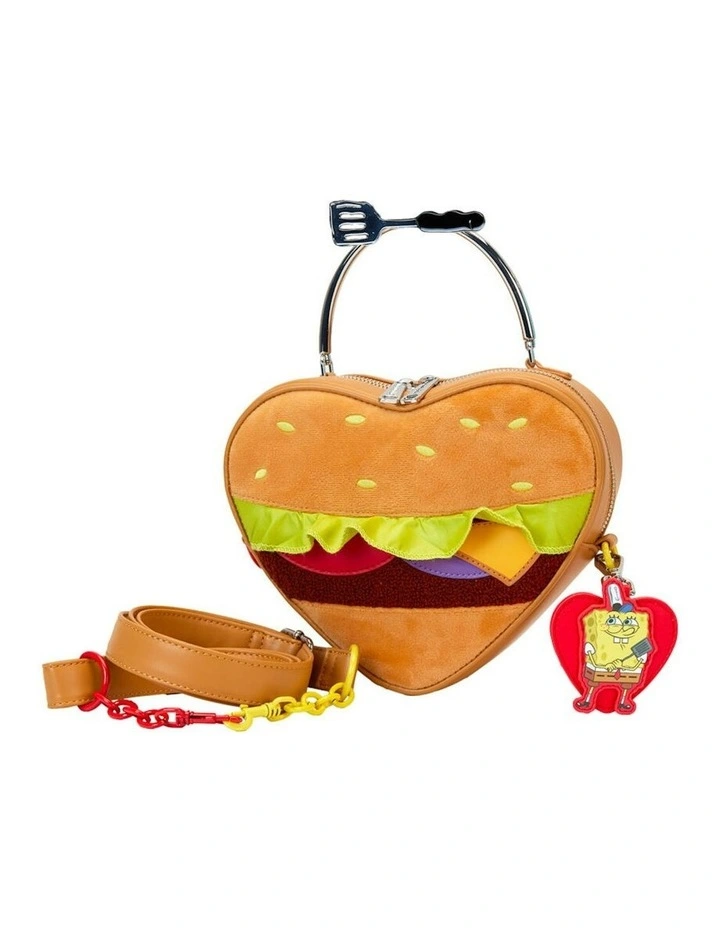 Krabby Patty Plush Crossbody Bag 9x7.3in in Multi image 1