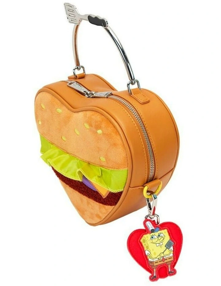 Krabby Patty Plush Crossbody Bag 9x7.3in in Multi image 4
