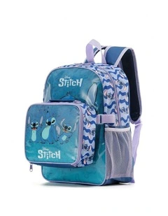 Stitch School Backpack with Insulated Lunch Bag in Blue