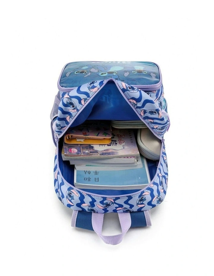 Stitch School Backpack with Insulated Lunch Bag in Blue image 3