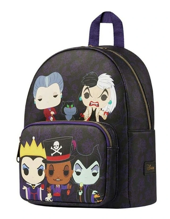Vegan Leather Villains Front Zipper Pocket Full Size Backpack in Black image 2