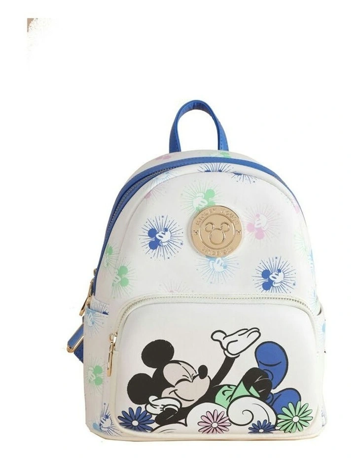 Pu Leather Compact Travel Backpack 29x29cm in White image 1