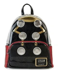 Thor Metallic Cosplay Mini Backpack in Black