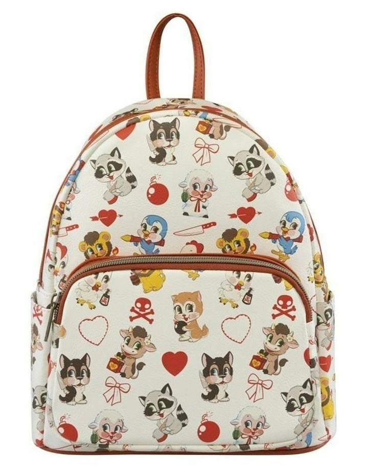 Villainous Valentines Faux Leather Mini Backpack in Multi image 3