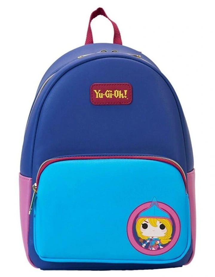 Vegan Leather Dark Magician Mini Backpack 8.25x10.75in in Blue image 1