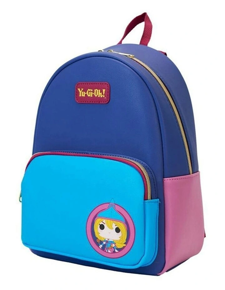 Vegan Leather Dark Magician Mini Backpack 8.25x10.75in in Blue image 2