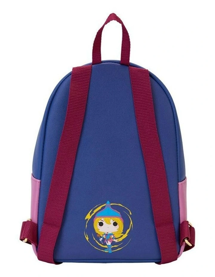 Vegan Leather Dark Magician Mini Backpack 8.25x10.75in in Blue image 3