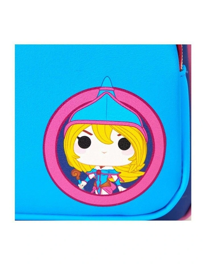 Vegan Leather Dark Magician Mini Backpack 8.25x10.75in in Blue image 4