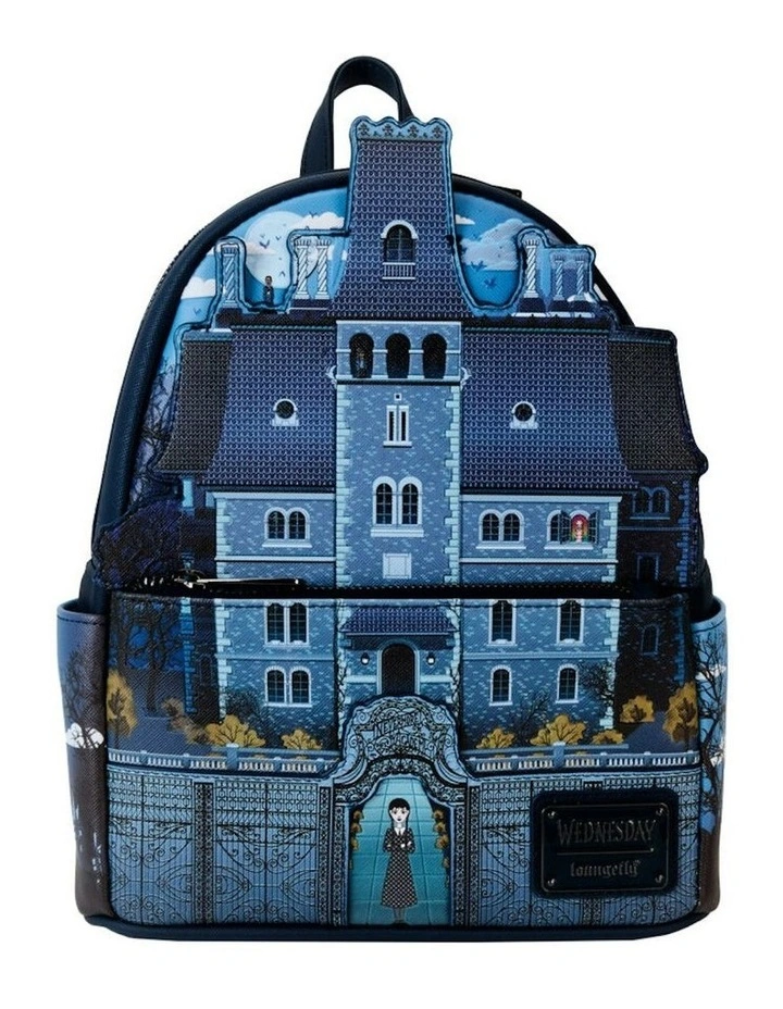 Nevermore Academy Leather Mini Backpack in Blue image 1