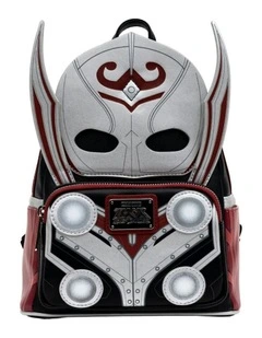 Love and Thunder Lady Thor Marvel Leather Mini Backpack in Grey